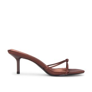 FEMME LA Maeve Slipper in Satin Brown | LIKE NEW